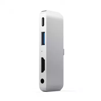 Satechi Aluminium USB-C-keskitin iPad Pro hopea
