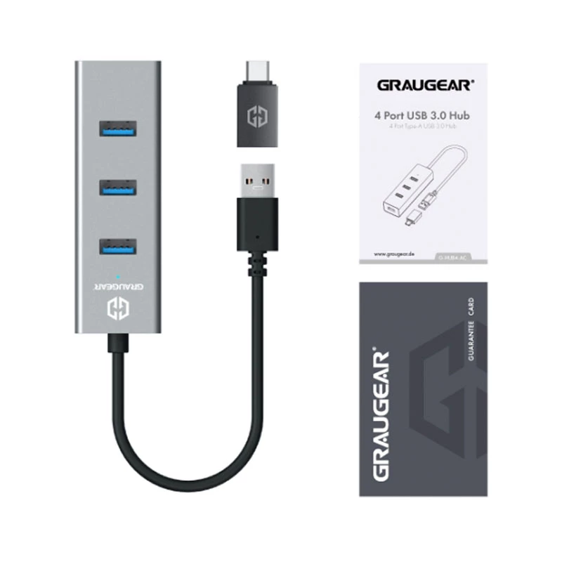 USB-keskitin GRAUGEAR G-HUB4-AC