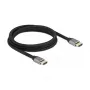 DELOCK Ultra High Speed HDMI -kaapeli 48 Gbit/s 8K 60Hz harmaa 2 m sertifioitu