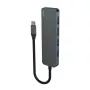USB-keskitin SAVIO AK-54 — 4 x USB-A (USB 3.2 Gen 1), USB-C-isäntä, musta