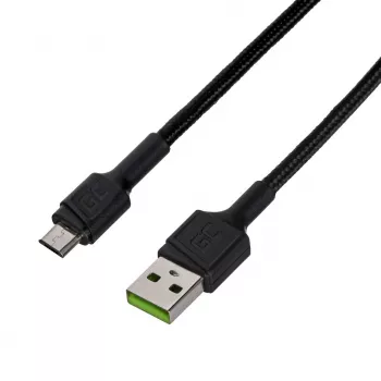 USB 2.0 -kaapeli Green Cell KABGC23, USB A - Micro-USB B, 0,3 m, musta