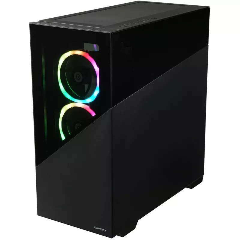 Enermax K8 - Midi Tower - PC - musta - ATX - micro ATX - Mini-ITX - SPCC - karkaistu lasi - pelaaminen (ECA-EK8-BB-ARGB)