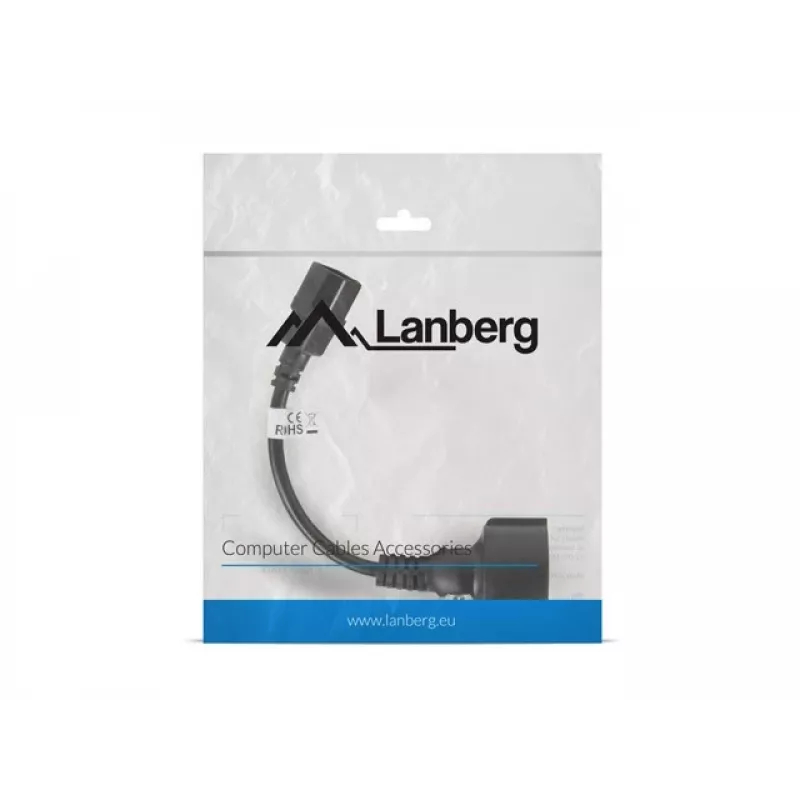 Lanberg CA-C14E-10CC-0018-BK virtakaapeli musta 0,18 m C14-liitin (CA-C14E-10CC-0018-BK)