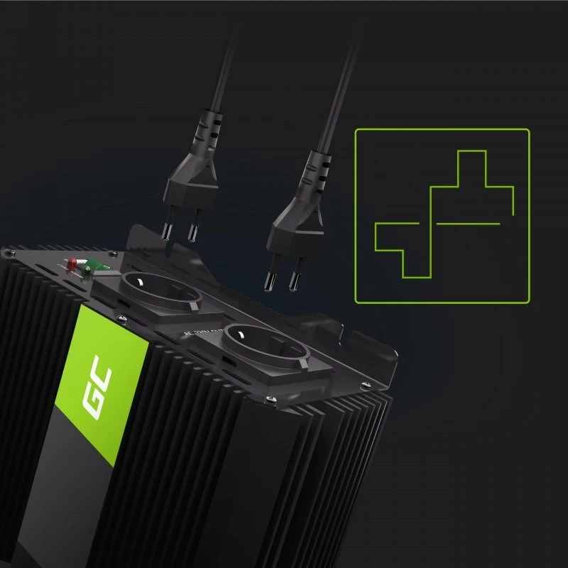 Vaihtosuuntaaja Green Cell INVGC12 auto 3000 W musta