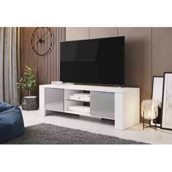 Cama TV-taso WEST 42/130/42 valkoinen/harmaa kiiltävä
