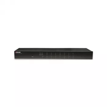 Intellinet 8-porttinen rack-asennettava KVM-kytkin, Combo USB + PS/2, näyttövalikko, kaapelit mukana (Euro 2-pin pistoke)