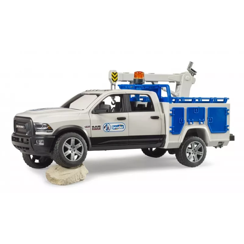 Auto Dodge RAM 2500 Service pyörivällä valolla ja nosturilla BRUDER 02509