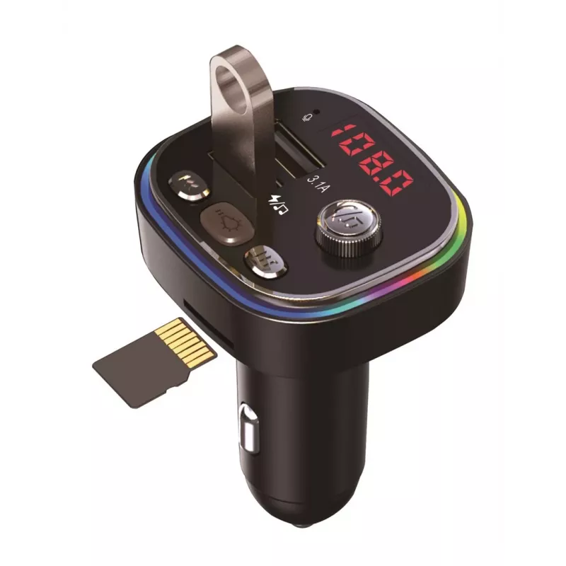 FM-lähetin VAKOSS TC-B439K Bluetooth USB, 87,5–108 MHz, microSD/USB-toisto, 5V/3,1A lähtö, RGB-näyttö