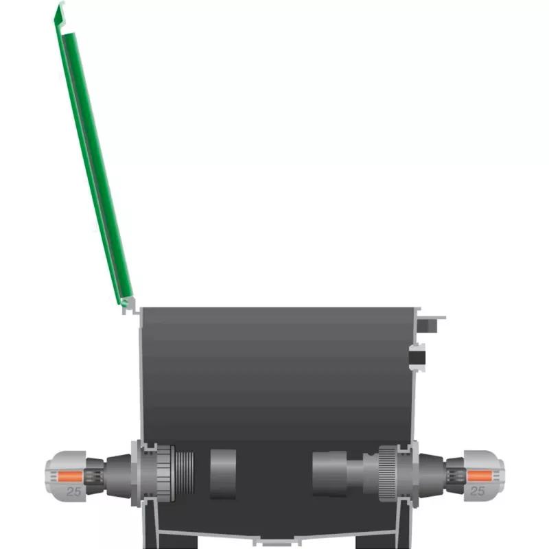 Sprinklersystem-liitin 25 mm > 1, musta liitin/harmaa