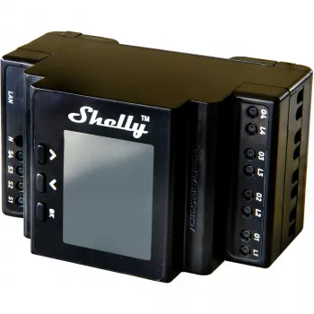 DIN-kiskorelemoduuli Shelly 4-kanava Pro 4PM Wi‑Fi, 4 kanavaa, AC 110–240 V, tehon- ja energianmittaus, DIN-asennus