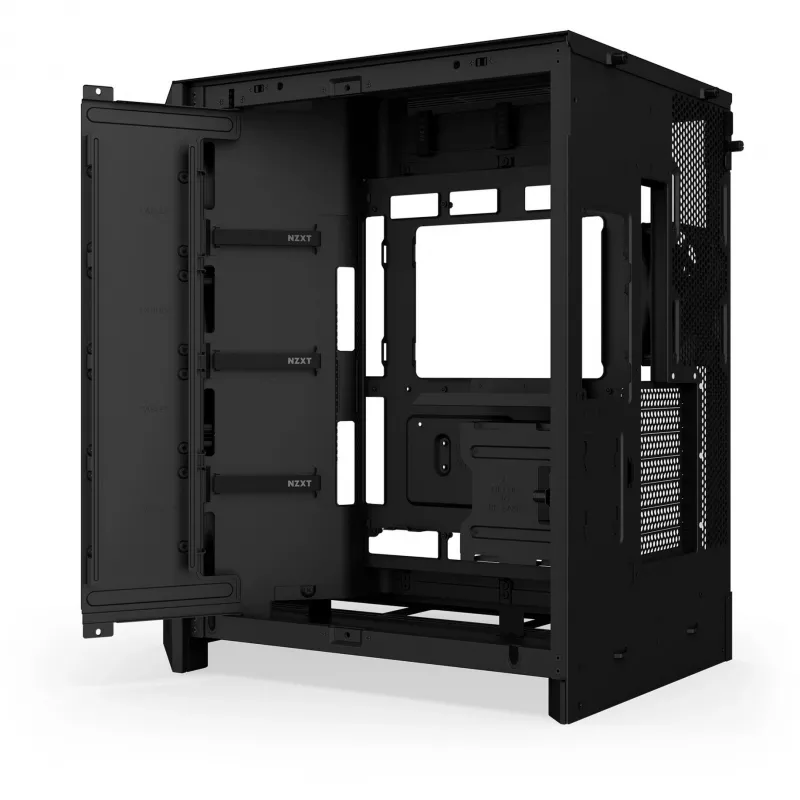 NZXT H9 Air Flow (2025) suuri kaksikammioinen Mid Tower -kotelo - musta
