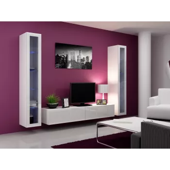 Cama TV-taso VIGO '180' 30/180/40 valkoinen/valkoinen kiiltävä
