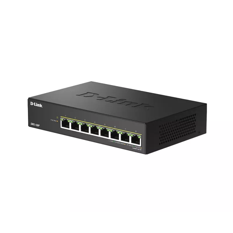 D-Link DMS-108P/E 8-porttinen 2,5G hallitsematon PoE+ (230 W) pöytäkytkin