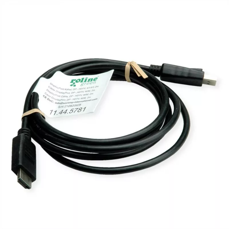 ROTRONIC-SECOMP Roline Green - adapterikaapeli - DisplayPort uros lukittuva - HDMI uros