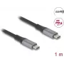 USB-kaapeli DeLOCK 81191 USB4 Gen 2x2 1m USB-C musta harmaa