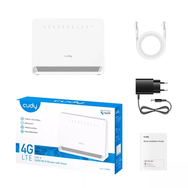 CUDY LT400V Wi-Fi 4G N300 -reititin puhetoiminnolla