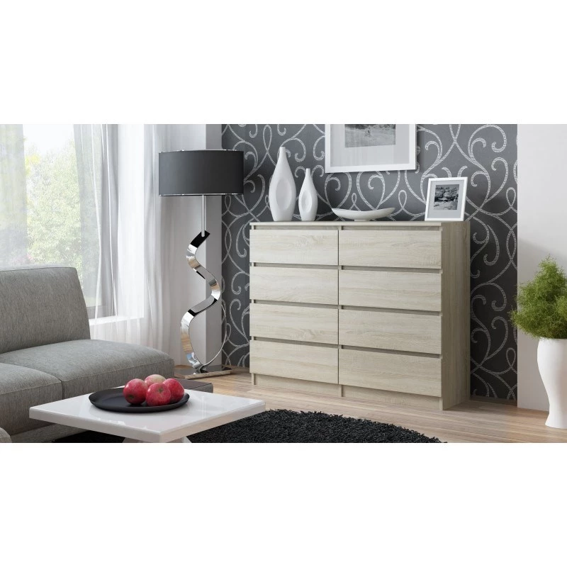 Kommode top e shop Malwa M8 120 cm Sonoman tammi — suuri lipasto