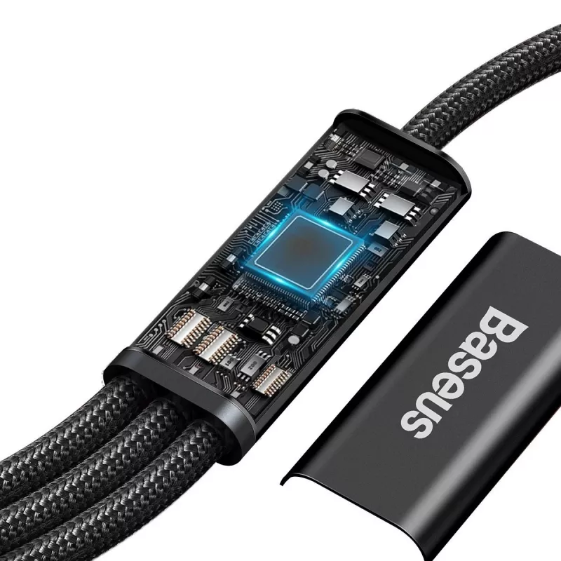 Baseus Rapid 3-in-1 USB-kaapeli 1,5 m USB-A USB-C/Micro USB-A/Lightning musta