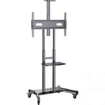 HAGOR HP Twin Stand HD - rullavaunu - litteälle näytölle / AV-laitteille - musta - näytön koko: 140-213 cm (55-84) - kiinnitysliitäntä: enintään 800 x 500 mm (8210)