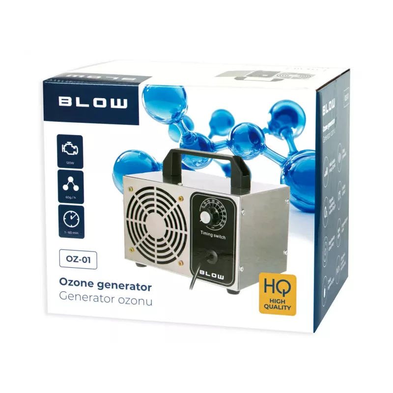 Otsonigeneraattori BLOW oz-01 — 60 000 mg/h teho, 120 W teho
