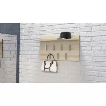 Top e shop WIESZAK 2F SONOMA vaateteline — lastulevy, tammi-ilmiasu, 7 koukkua, 700×200×400 mm