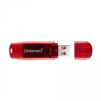 USB-muistitikku Intenso 128 GB USB Type-A 2.0 Punainen Läpinäkyvä