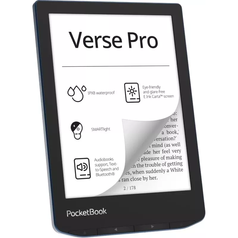 PocketBook Verse Pro -e-kirjalukija kosketusnäyttö 16 GB Wi-Fi musta, Blue