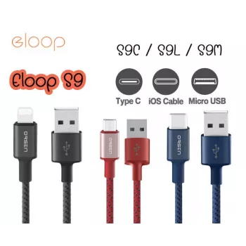 USB-kaapeli Orsen S9M A–Micro USB 2.1A 1 m musta