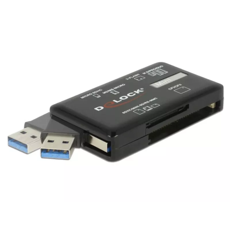 DeLOCK SuperSpeed USB -kortinlukija CF SD Micro SD MS M2 xD 5 Gbps