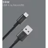 USB-kaapeli Orsen S9M A–Micro USB 2.1A 1 m musta