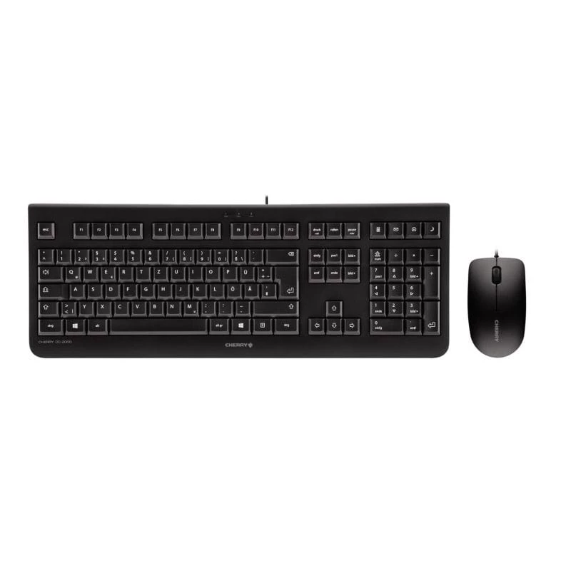 CHERRY DC 2000 näppäimistö, hiiri sisältyy, yleispätevä, USB, QWERTY, tšekki, musta