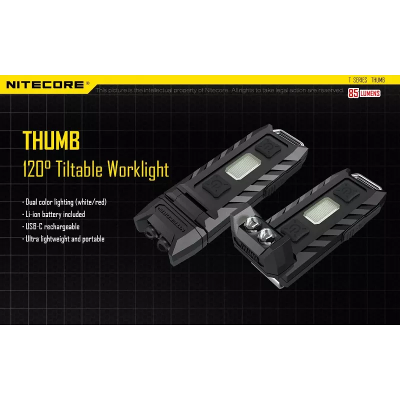 Taskulamppu T-sarja 85 LUMENS/THUMB Nitecore