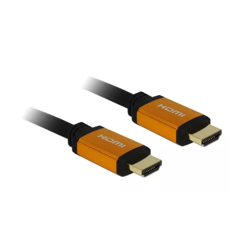 DeLOCK - HDMI-kaapeli - HDMI (M) - HDMI (M) - 50 cm - kolmoiseristys - musta, kulta - 8K-tuki
