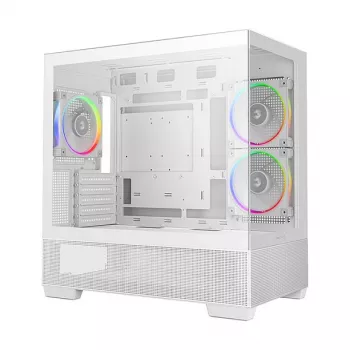 PC Midi Tower kotelo DeepCool CG380 3F WH — valkoinen, 235×437×451 mm, tukee 2,5