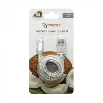 Sbox USB->Micro USB M/M 1,5 m USB-10315W valkoinen