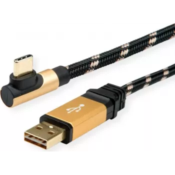 ROLINE 11.02.9061 USB-kaapeli 1,8 m USB 2.0 USB A USB C musta - kulta (11.02.9061)
