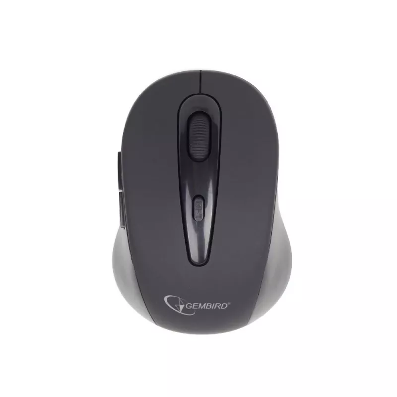 Langaton optinen Bluetooth-hiiri GEMBIRD MUSWB2 — oikeakätisille, 1600 DPI, 6 painiketta, musta/harmaa, AAA-paristot