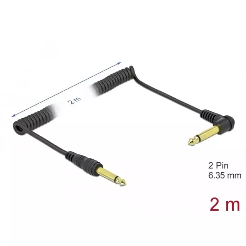 Audiokaapeli DeLOCK 85939 2m 6,35mm musta
