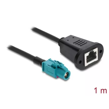 Koaksiaalikaapeli DELOCK 90700 – 1 m, HSD Z – RJ-45, musta/sininen