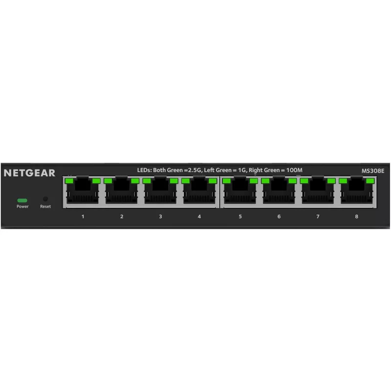 NETGEAR MS308E hallitsematon 2.5G Ethernet (100/1000/2500) musta