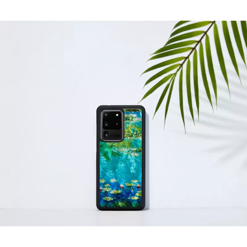 iKins suojakotelo Samsung Galaxy S20 Ultralle – musta vesililjamuotoilu