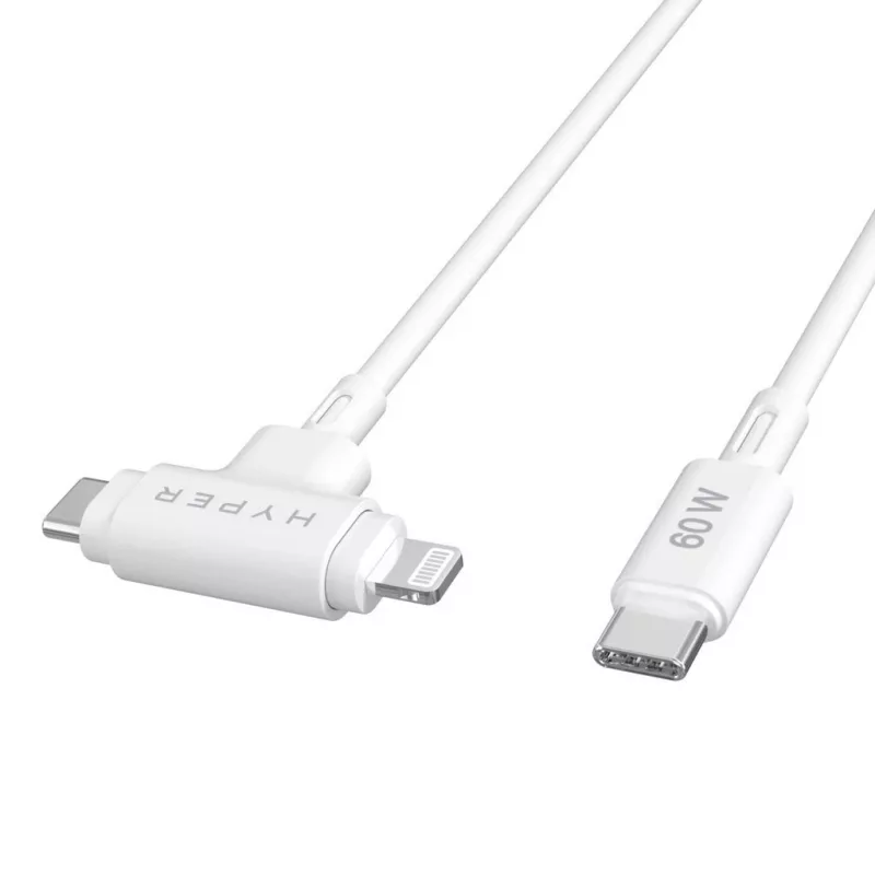 HYPER HyperJuice USB-kaapeli USB 2.0 1,5 m USB-C USB-C/Lightning valkoinen