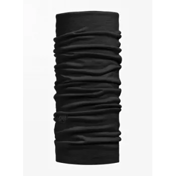 Buff 100637 kaulahuivi musta unisex merinovilla saumaton 47 g – pyöräilyyn, vaellukseen, trekkingiin