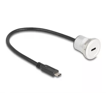 USB-kaapeli DeLOCK 88183 0,3 m USB-C musta hopea