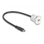USB-kaapeli DeLOCK 88183 0,3 m USB-C musta hopea