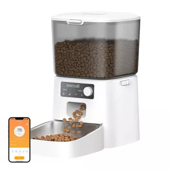 Automaattinen ruokinta-automaatti Oneisall PFD001 Pro valkoinen — 4L kapasiteetti, ohjelmoitava ruokinta
