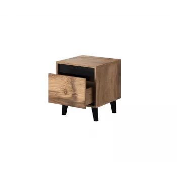 Yöpöytä cama meble NORD, 2 kpl:n sarja, 40×38×45 cm, tammi Wotan/antrasiitti, 1 laatikko, 16 mm runko