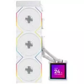 Yhdistetty neste-CPU-jäähdytin lian li HydroShift II LCD-S 360mm RGB-valaistuksella ja LCD-näytöllä