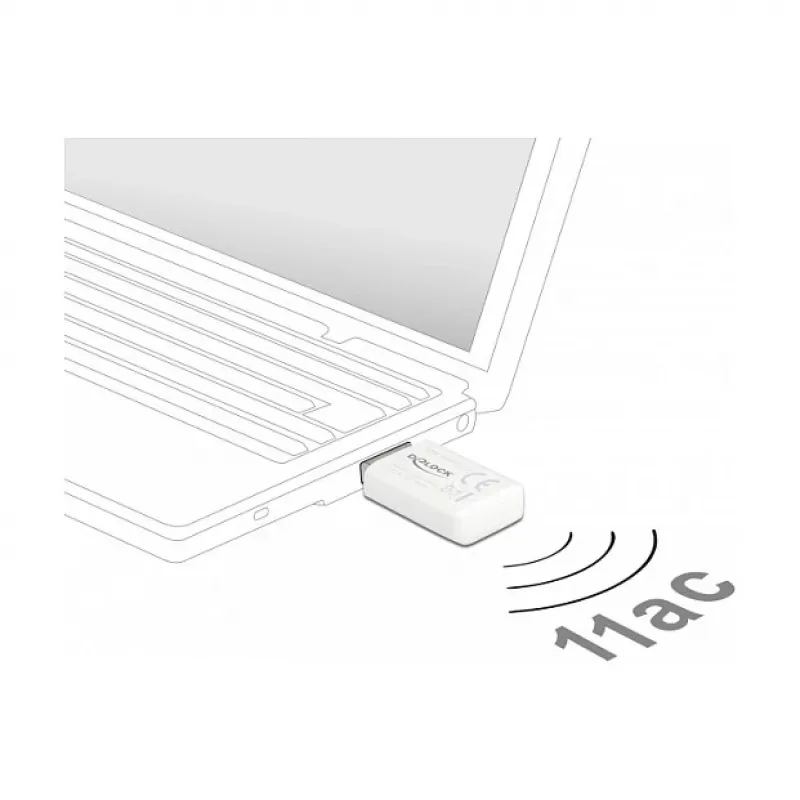 WLAN-verkkokortti DeLOCK 12770 USB 5000 Mbit/s langaton valkoinen