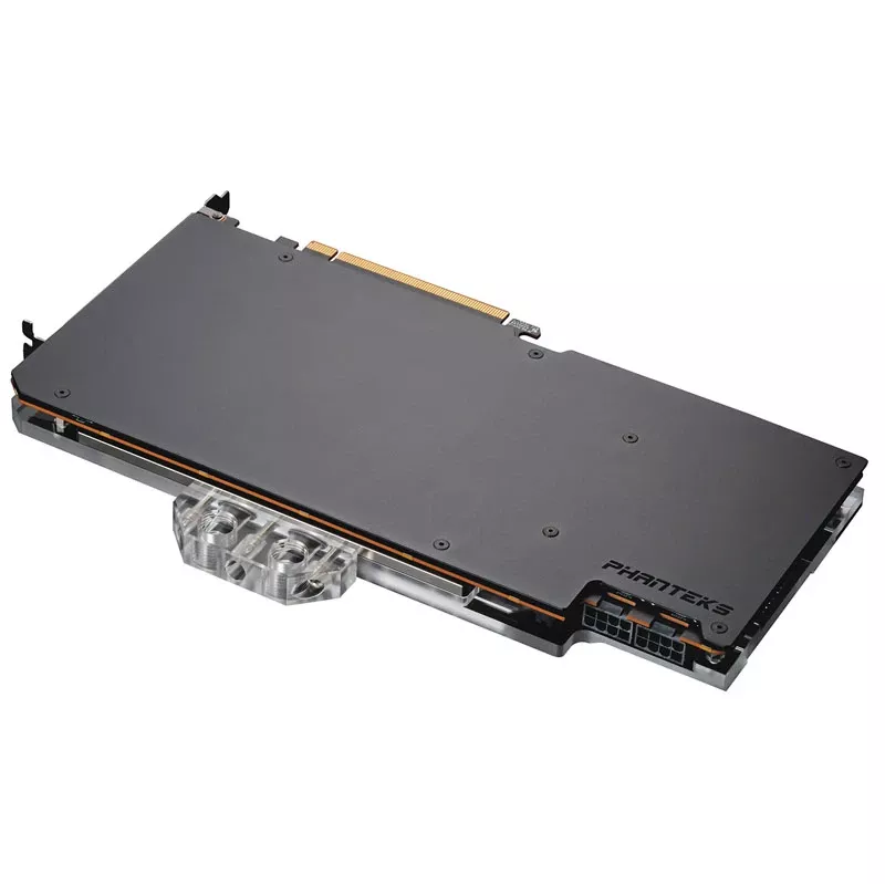 Phanteks Glacier G6000 Strix näytönohjaimen vesijäähdytyslohko takalevyllä, ASUS RX 6800/6900 Strix/TUF, musta